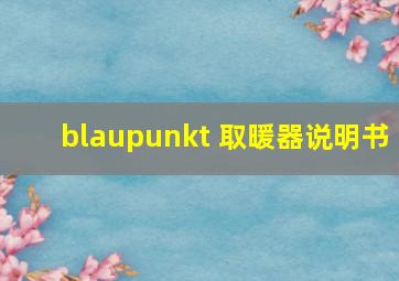 blaupunkt 取暖器说明书